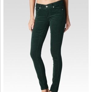 Paige Skyline Corduroys Dark Green Sz 27